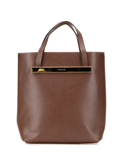 Pre-owned Gucci 20th Century Leather Handbag In Brown