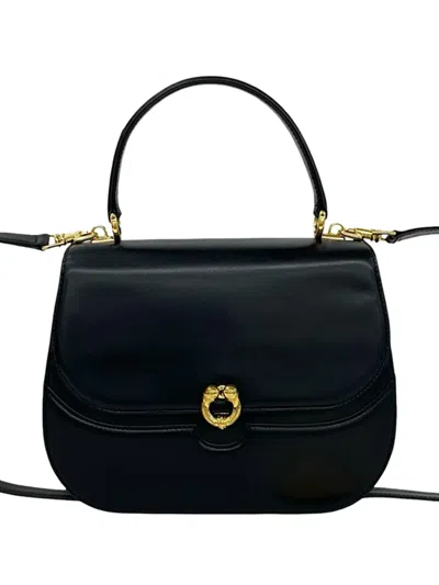 Pre-owned Gucci 20th Century Leather Satchel In Black