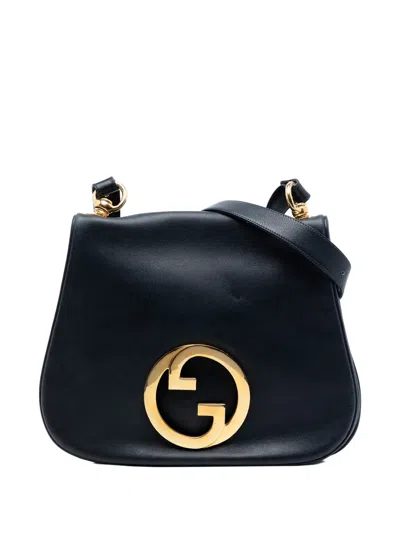 Pre-owned Gucci 20th Century Medium Leather Blondie Crossbody Bag In Blue