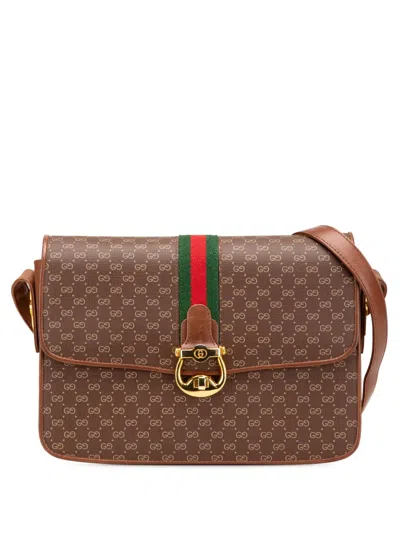 Pre-owned Gucci 20th Century Micro Gg Coated Canvas Web Shoulder Bag