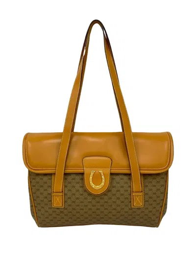 Pre-owned Gucci 20th Century Micro Gg Supreme Horseshoe Shoulder Bag In Brown