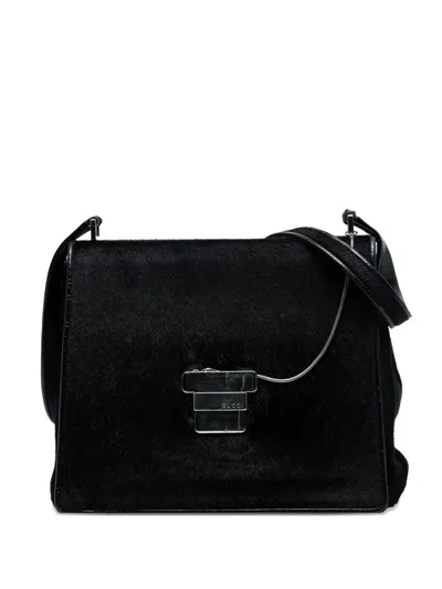 Pre-owned Gucci 20th Century Pony Hair Shoulder Bag In Black