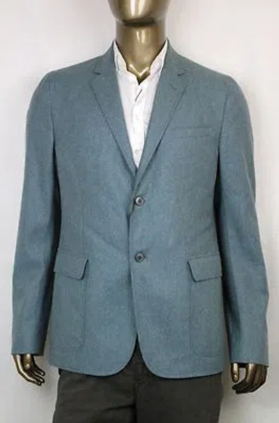 Pre-owned Gucci $2200  Mens Wool Cashmere Blazer Jacket Light Blue 358078 4568
