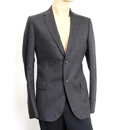 Pre-owned Gucci $2370 Authentic  Mens Wool Coat Jacket Blazer Eu 46/us 36 265397 In Gray