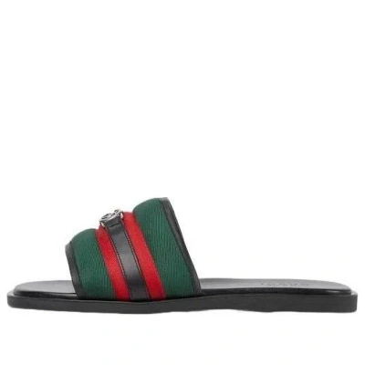 Gucci 25 Interlocking G Slide 'black Green Red'