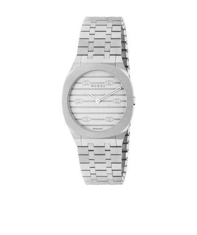 Gucci 25h Watch, 30mm In Silver