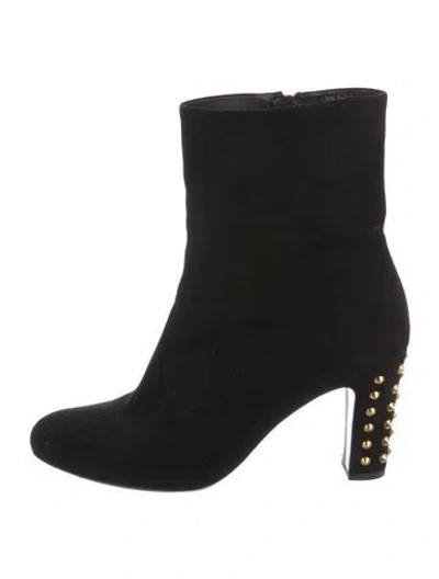Pre-owned Gucci 297200 Suede Boots In Black