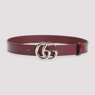 Gucci 3 Cm Gg Gold Belt 75 In Burgundy