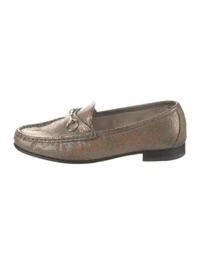 Pre-owned Gucci 318394 Horsebit Accent Loafers