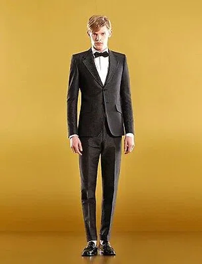 Pre-owned Gucci $3390  Marseille 70's Tuxedo Evening Jacket Blazer 56r/us 46r 283751 In Black