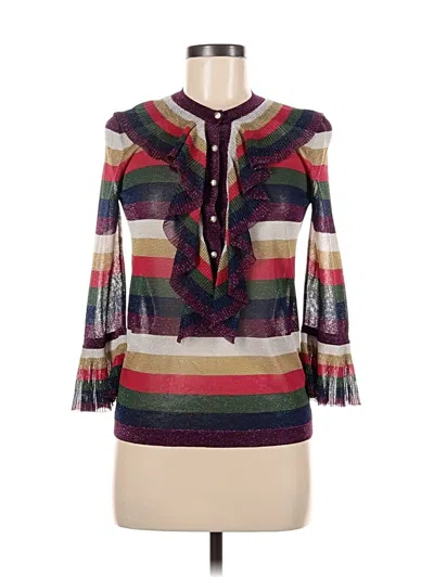 Pre-owned Gucci 3/4 Sleeve Blouse In Purple