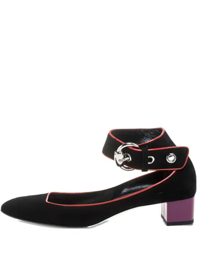Pre-owned Gucci 35mm Square-toe Suede Pumps
