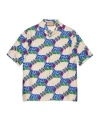 Gucci 3d Gg Print Silk Shirt In Nude