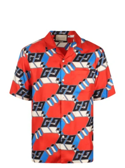 GUCCI 3D GG PRINT SILK SHIRT