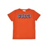 Gucci 3d Logo Print T-shirt Kids In Orange