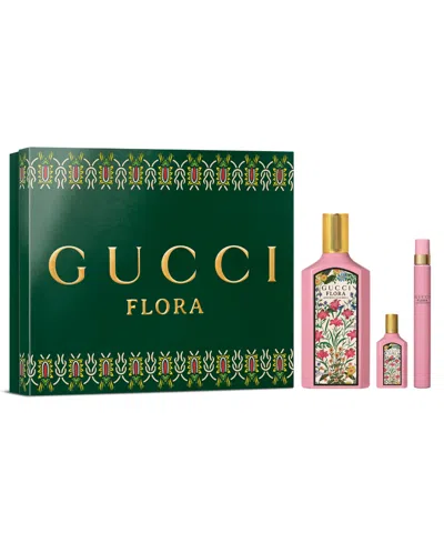 Gucci 3-piece Flora Gorgeous Gardenia Eau De Parfum Spray Gift Set In No Color