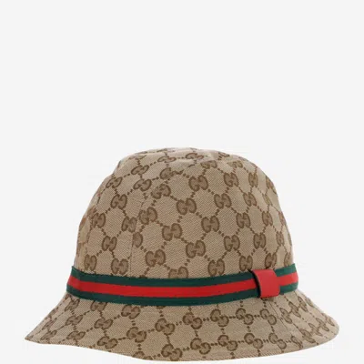 Gucci 411790 Gg Canvas Fedora Hat In Beige