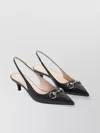 Gucci 45 Slingback Flat Pointed Toe Pumps In Grey