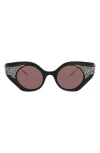 Gucci Womens Gc002002 Gg1327s Round-frame Polyamide Sunglasses Black In Black Gold Brown