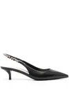 Gucci Signoria 45 Slingback Pumps In Patent Leather In Black