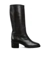 Gucci 45mm Logo-studded Leather Boots In Black