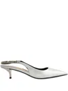 Gucci 45mm Signoria Pumps In Silver