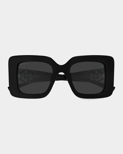 Gucci 49mm Square Sunglasses In Black