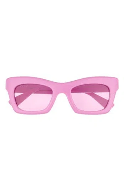 Gucci 49mm Square Sunglasses In Pink
