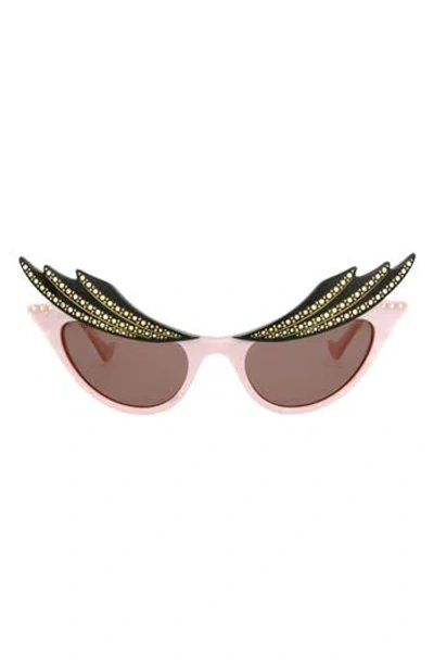 Gucci 50mm Special Edition Cat Eye Sunglasses In Brown