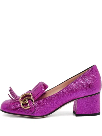Pre-owned Gucci 50mm Tassel Block Heel Pumps
