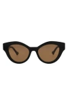 Gucci 51mm Cat Eye Sunglasses In Black Black Brown