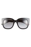 Gucci 51mm Core Oversize Sunglasses In Black