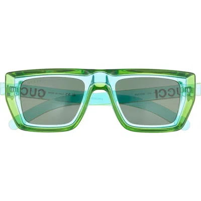 Gucci 51mm Core Square Sunglasses In Green