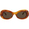 Gucci 51mm Oval Sunglasses In Brown