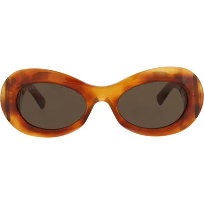 Gucci 51mm Oval Sunglasses In Brown