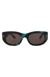 Gucci Eyewear Rectangular Frame Sunglasses In Havana Havana Grey