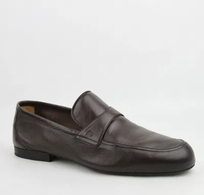 Pre-owned Gucci $520  Men's Brown Soft Leather Cocoa Loafer Shoes 368468 2140