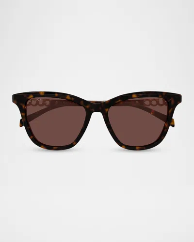 Gucci 52mm Acetate Cat-eye Sunglasses In Brown