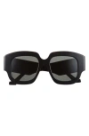 Gucci 52mm Oversize Sunglasses In Black