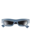 Gucci 52mm Polarized Rectangular Sunglasses In Blue