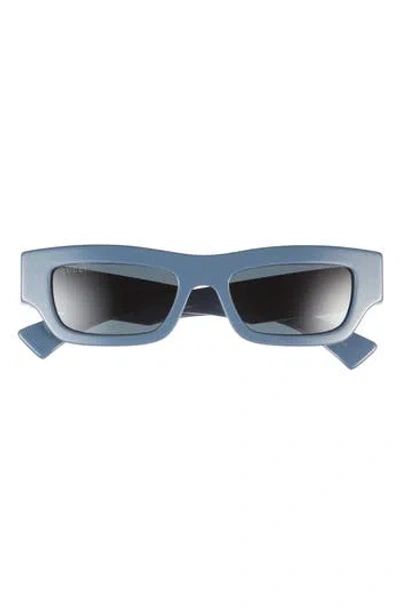 Gucci 52mm Polarized Rectangular Sunglasses In Blue