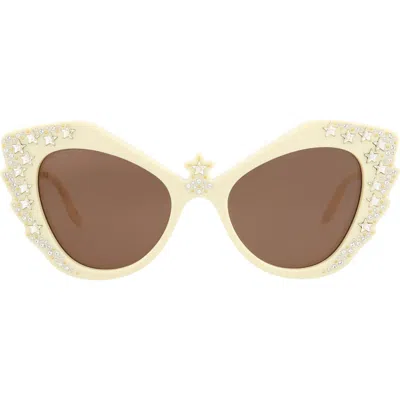 Gucci 52mm Special Edition Rhinestone Cat Eye Sunglasses In Burgundy