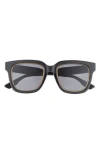 Gucci 52mm Square Sunglasses In Black Black Grey