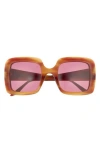 Gucci 52mm Square Sunglasses In Brown