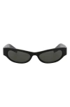 Gucci Contemporary Rectangular Frame Sunglasses In Black Black Grey
