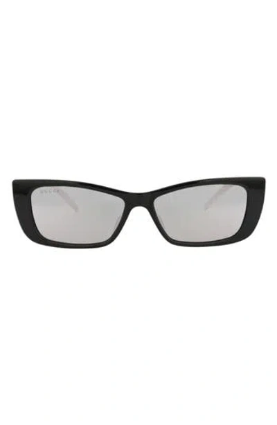 Gucci 53mm Cat Eye Sunglasses In Black