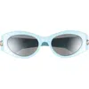 Gucci 53mm Core Round Sunglasses In Blue