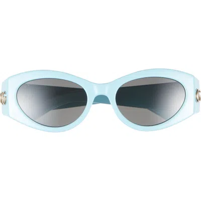Gucci 53mm Core Round Sunglasses In Blue | ModeSens display picture 3
