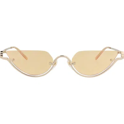 Gucci 53mm Half Frame Metal Sunglasses In Gold Gold Yellow