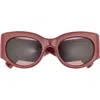 Gucci 53mm Modified Cat Eye Sunglasses In Burgundy